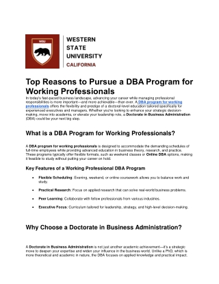 top reasons to pursue a dba program for working