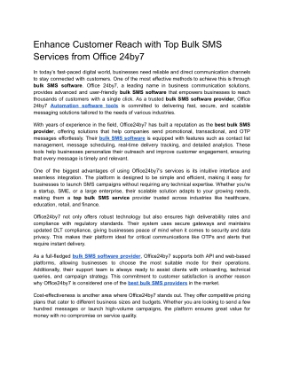 Enhance Customer Reach with Top Bulk SMS Services from Office 24by7 docx  Google Docs