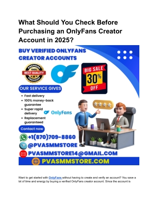 What Should You Check Before Purchasing an OnlyFans Creator Account in 2025_