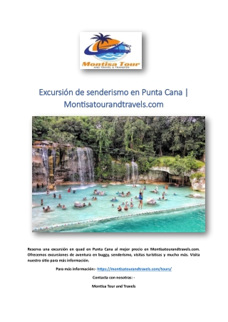 Excursión de senderismo en Punta Cana | Montisatourandtravels.com