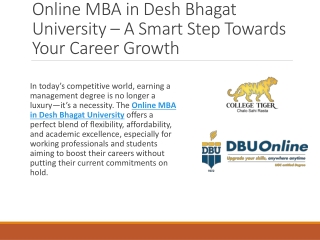 Online MBA in Desh Bhagat University – Your Gateway to Career Growth