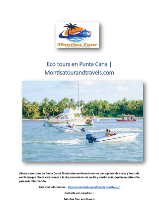 Eco tours en Punta Cana | Montisatourandtravels.com
