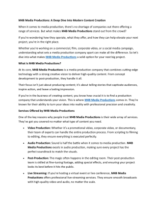 m4b media productions a deep dive into modern