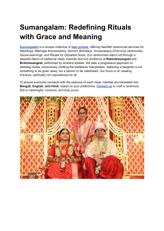 Sumangalam_ Redefining Rituals with Grace and Meaning