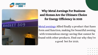 Why Metal Awnings For Business and Homes Are the Ultimate Choice for Energy Efficiency in 2025