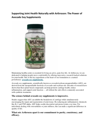 supporting joint health naturally with arthrocen