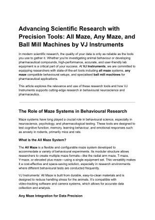 advancing scientific research with precision