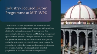 industry focused b com programme at mit wpu