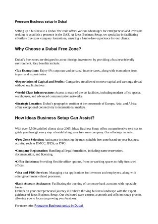 freezone business setup in dubai
