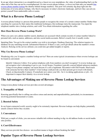 Reverse Phone Lookup: How It Works and Why You Need It