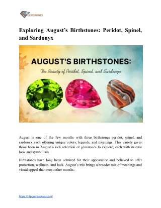 Exploring August’s Birthstones_ Peridot, Spinel, and Sardonyx