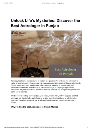 best astrologer in punjab
