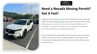 Fast & Easy Nevada Moving Permits with NV Registration