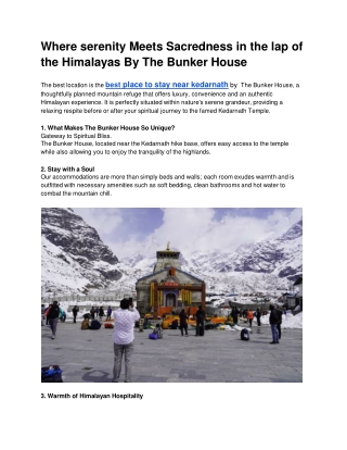 Where serenity Meets Sacredness in the lap of the Himalayas By The Bunker House
