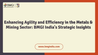 Enhancing Agility and Efficiency in the Metals & Mining Sector: BMGI India's Str