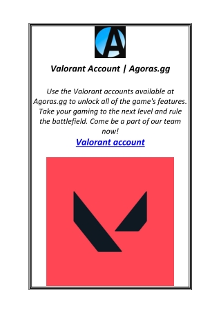 valorant account agoras gg