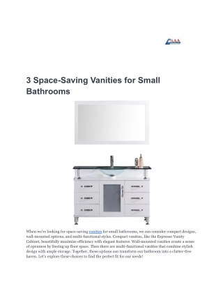 3 space saving vanities for small bathrooms