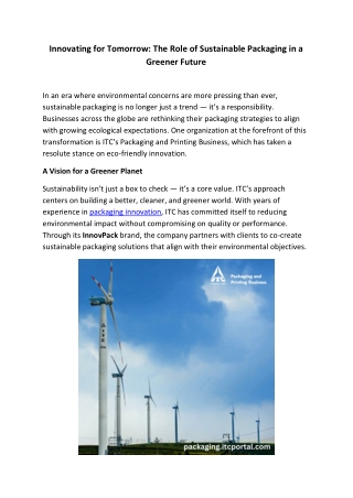 innovating for tomorrow the role of sustainable