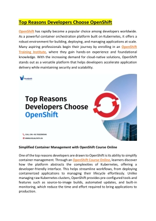 top reasons developers choose openshift