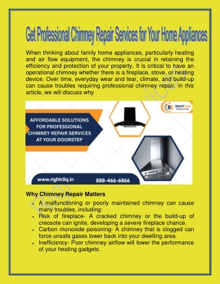 Get Professional Chimney Repair Services for Your Home Appliances