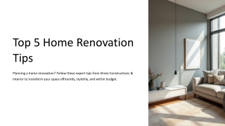 Top 5 Tips for Home Renovation  Shree Constructions & Interior