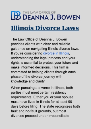Illinois Divorce Laws: Understanding Your Rights and Responsibilities