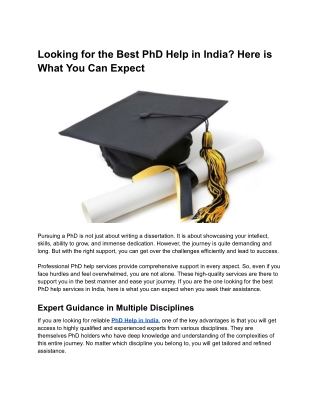 Looking for the Best PhD Help in India_ Here is What You Can Expect