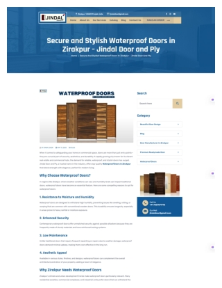 Secure and Stylish Waterproof Doors in Zirakpur – Jindal Door and Ply