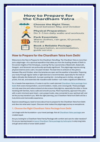 How to Prepare for the Chardham Yatra from Delhi
