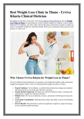 Weight Loss Clinic in Thane