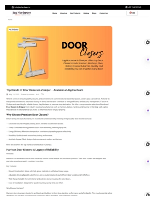 Top Brands of Door Closers in Zirakpur – Available at Jag Hardware