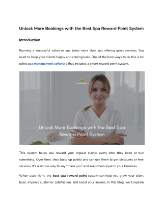 Unlock More Bookings with the Best Spa Reward Point System