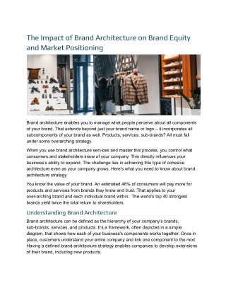 The Impact of Brand Architecture on Brand Equity and Market Positioning.docx