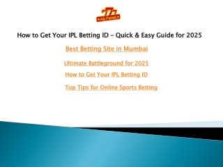 How to Get Your IPL Betting ID – Quick & Easy Guide for 2025