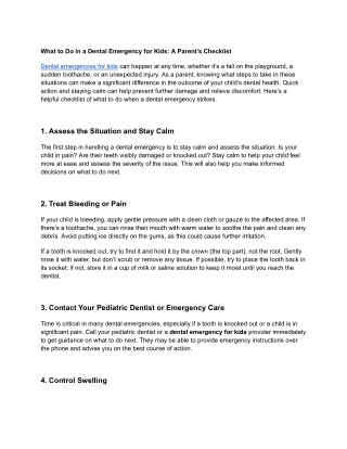 What to Do in a Dental Emergency for Kids_ A Parent’s Checklist