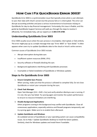 how can i fix quickbooks error 3003