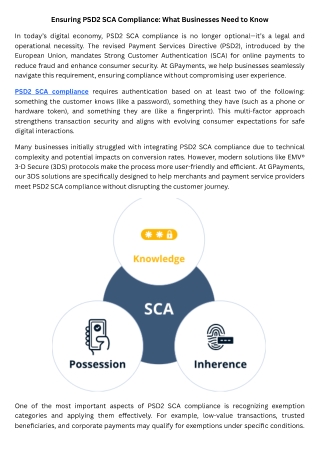 Ensuring PSD2 SCA Compliance What Businesses Need to Know