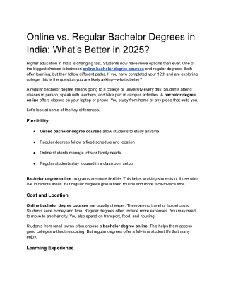 Online vs. Regular Bachelor Degrees in India_ What’s Better in 2025_