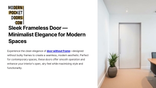 Sleek Frameless Door — Minimalist Elegance for Modern Spaces