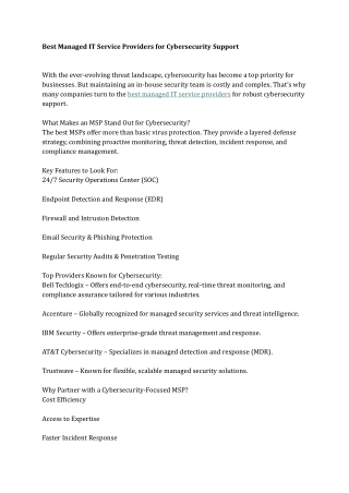 best managed it service providers