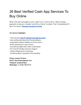 26 Best Verified Cash App Services To Buy Online
