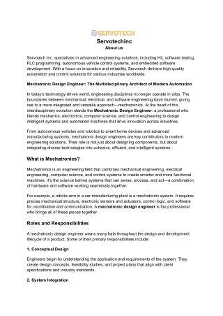 Mechatronic Design Engineer