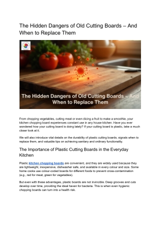 The Hidden Dangers of Old Cutting Boards – And When to Replace Them