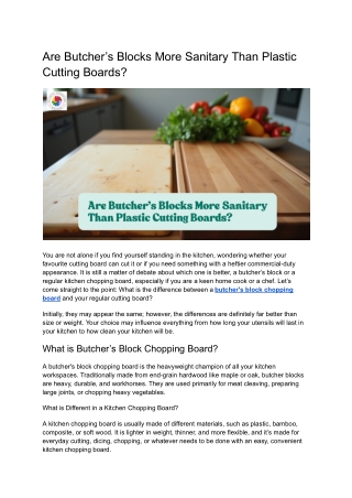 Are Butcher’s Blocks More Sanitary Than Plastic Cutting Boards_