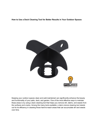 How to Use a Deck Cleaning Tool for Better Results in Your Outdoor Spaces
