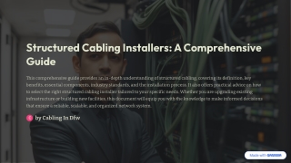 Structured Cabling Installers A Comprehensive Guide