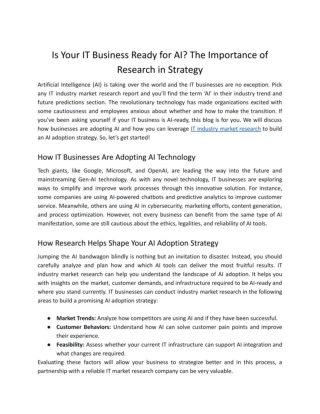 IT Industry Market Research