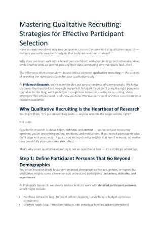 Mastering Qualitative Recruiting Strategies for Effective Participant Selection