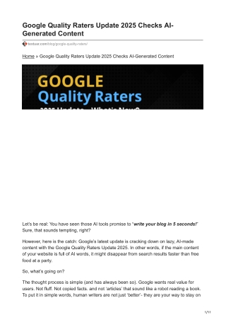 google quality raters update 2025 checks