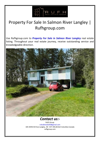 property for sale in salmon river langley